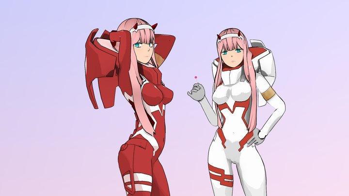 Zero Two - (fully rigged) 3D Model