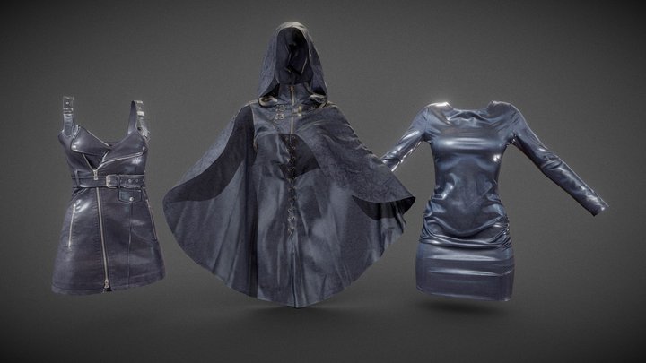 Cape And Dresses 3D Model