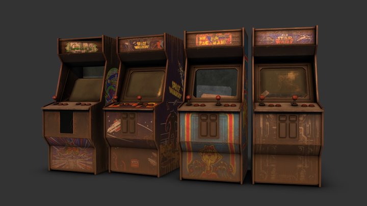 Abandoned Arcade Cabinets 3D Model