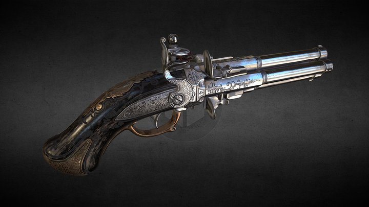 Flintlock pistol "Night Quartet" 3D Model