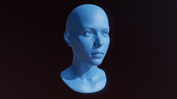 3D Printable Female Head 9 3D Model